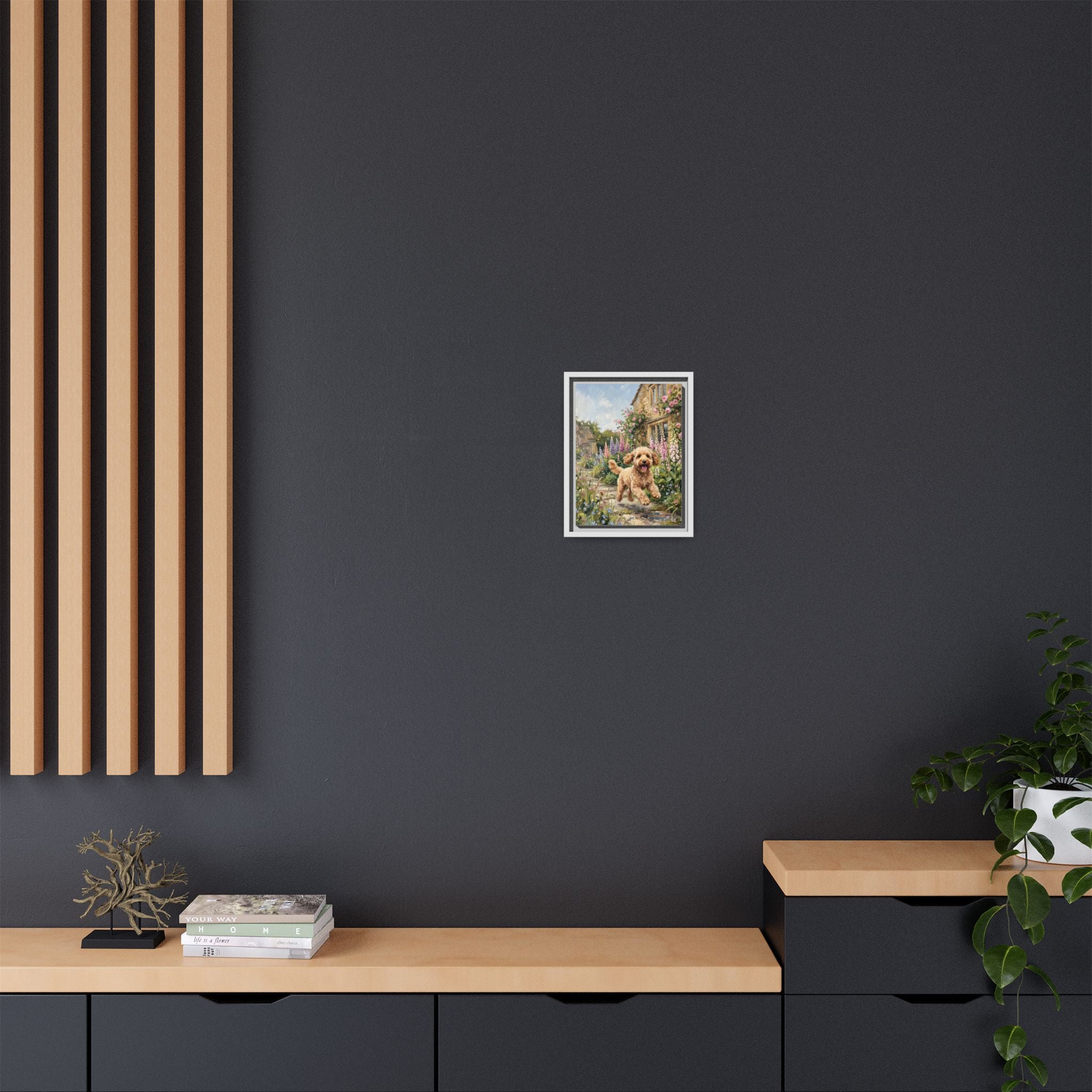 The Cockapoo - Print on Canvas with Wooden Frame