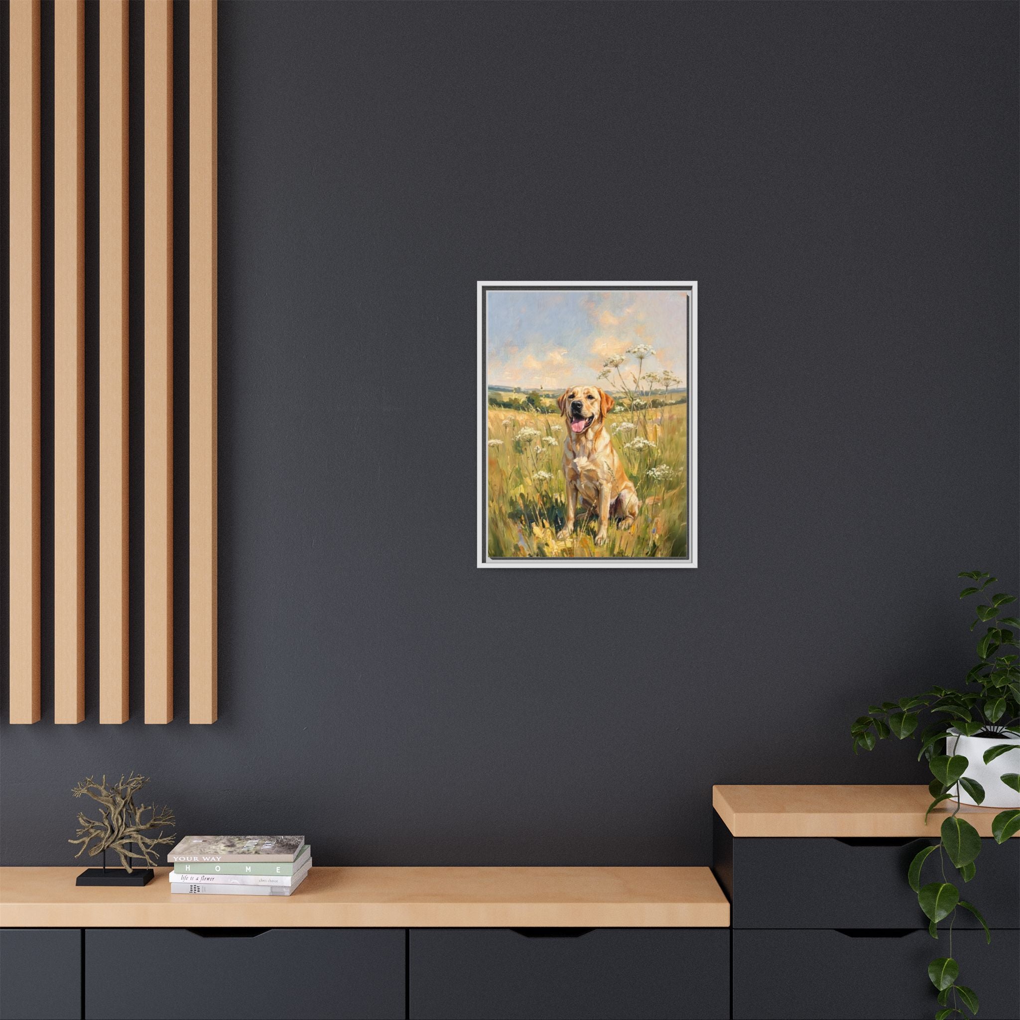 The Labrador - Print on Canvas with Wooden Frame