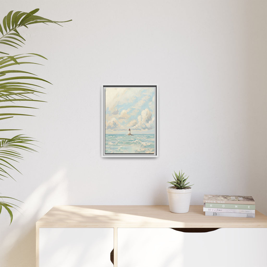 The Lighthouse - Print on Canvas with Wooden Frame