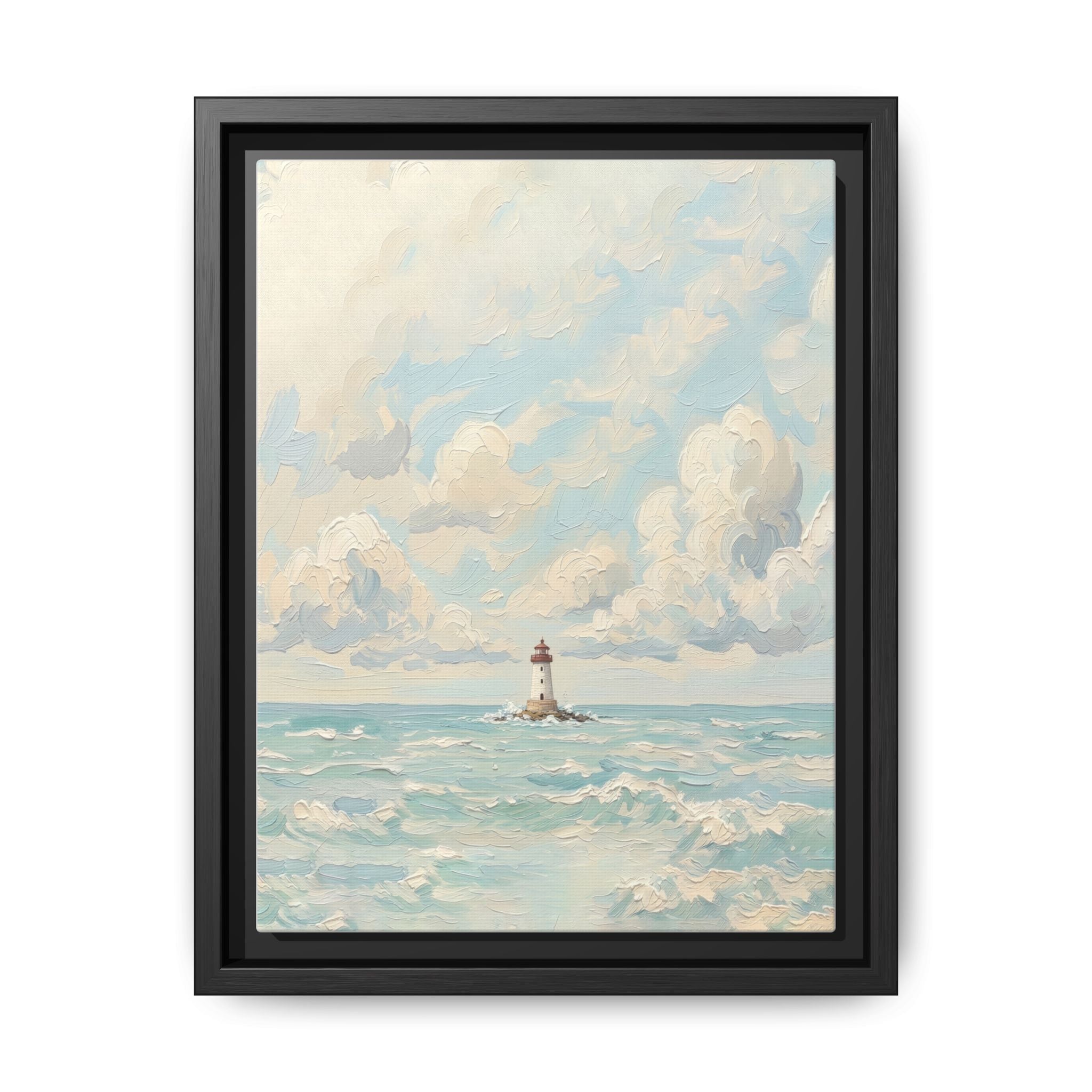 The Lighthouse - Print on Canvas with Wooden Frame