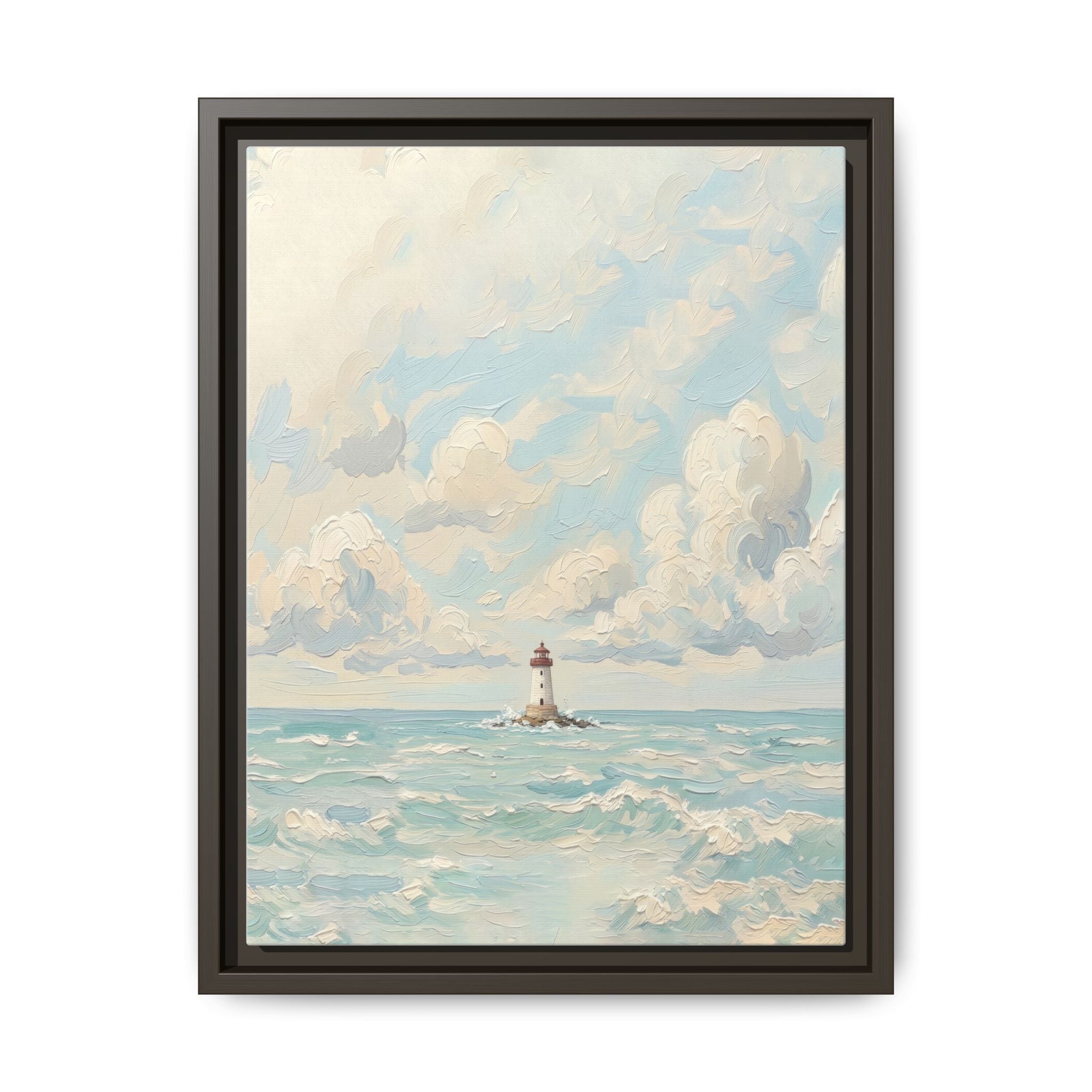 The Lighthouse - Print on Canvas with Wooden Frame