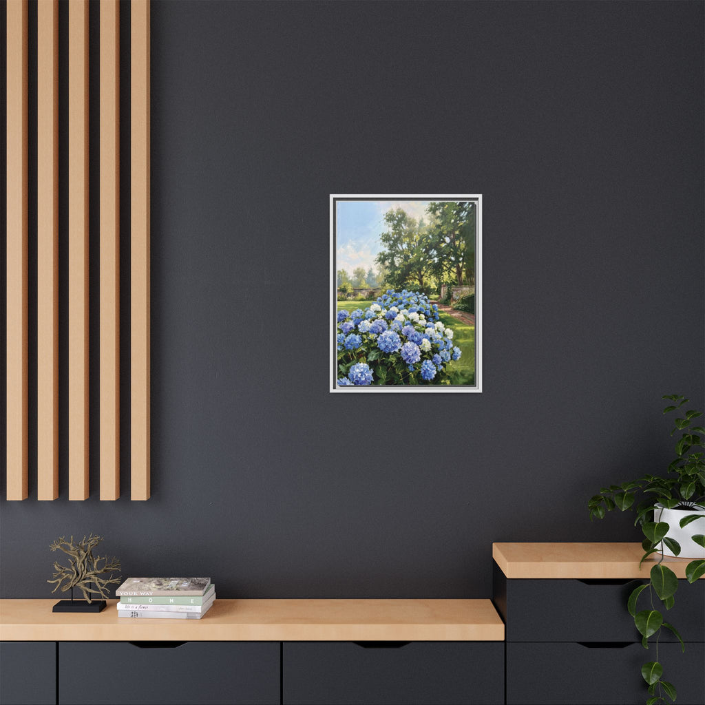 Hydrangeas - Print on Canvas with Wooden Frame