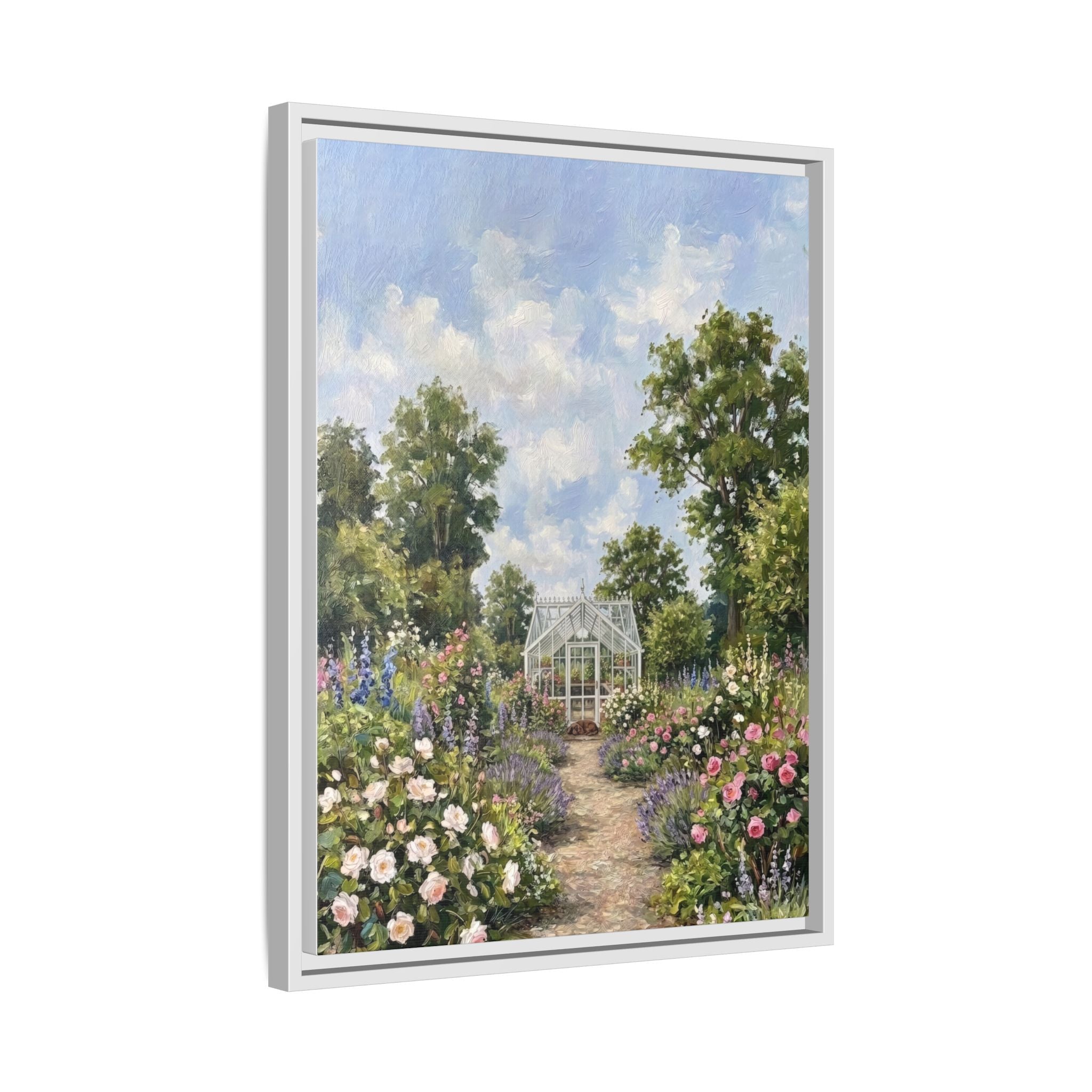 The Walled Garden - Print on Canvas with Wooden Frame