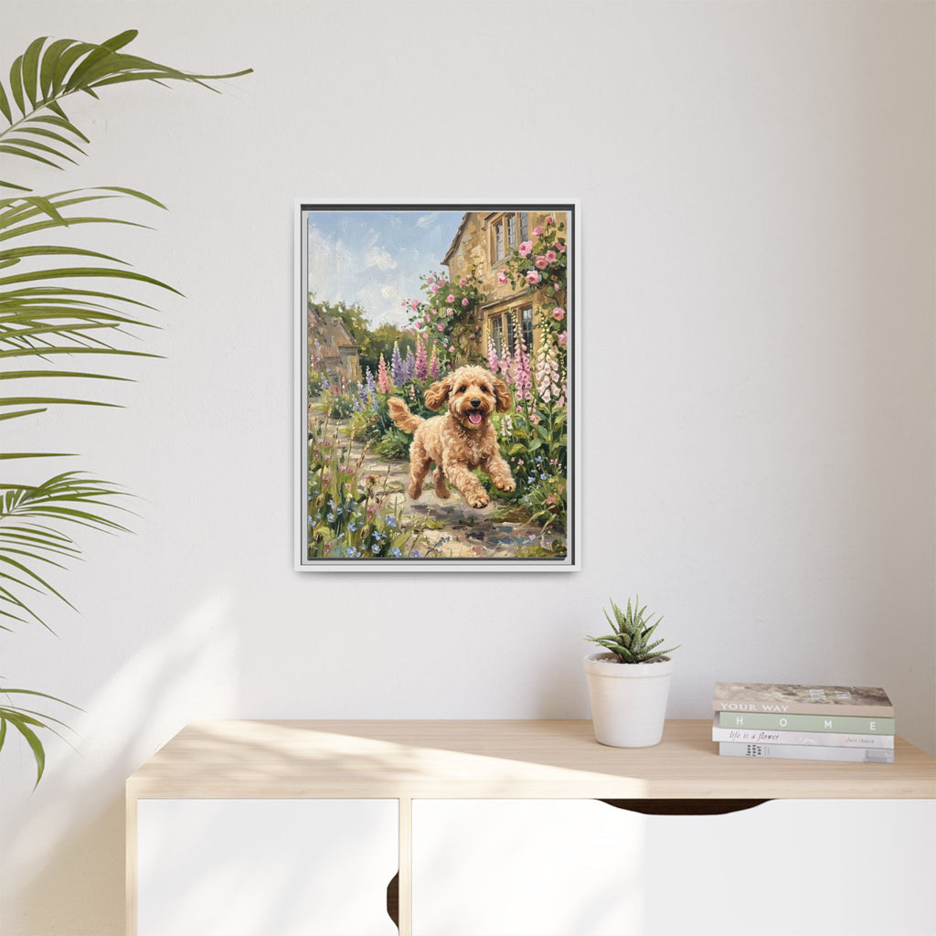 The Cockapoo - Print on Canvas with Wooden Frame