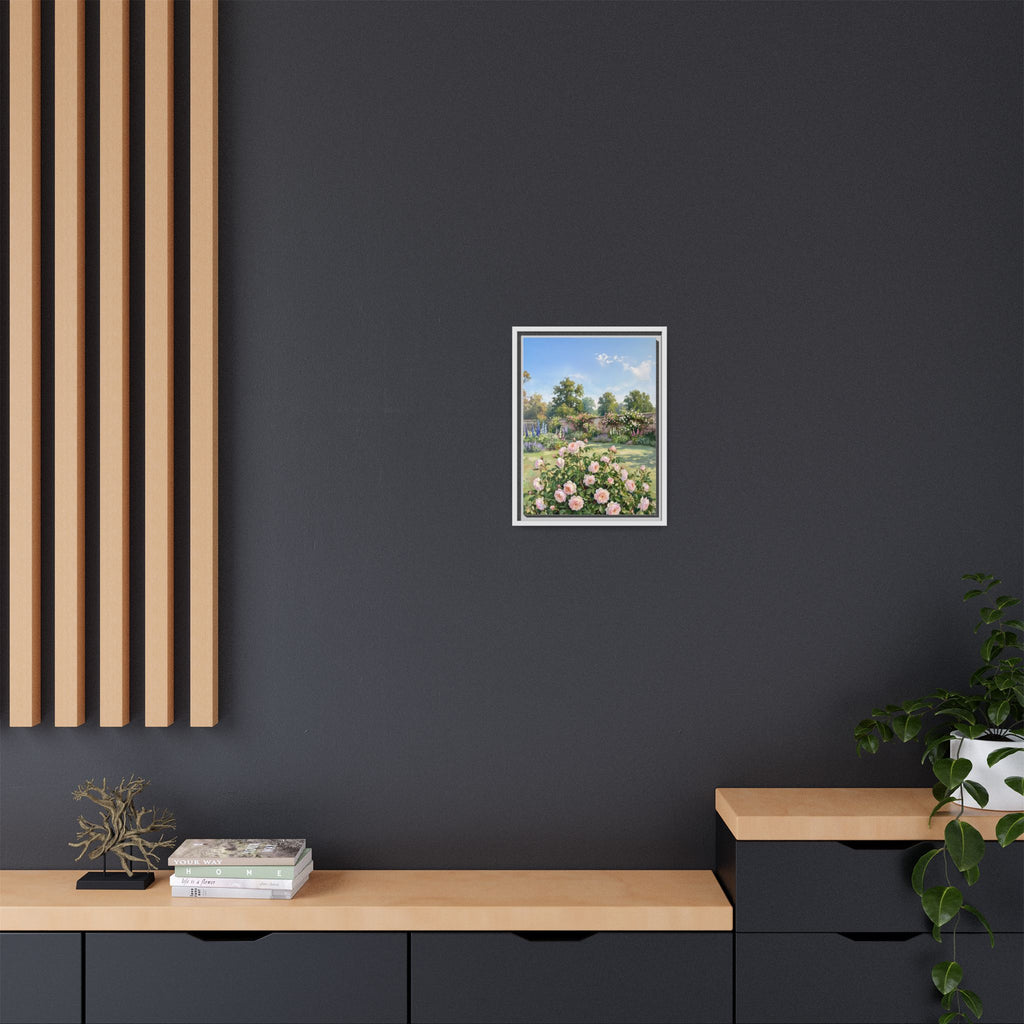 The Rose Garden - Print on Canvas with Wooden Frame