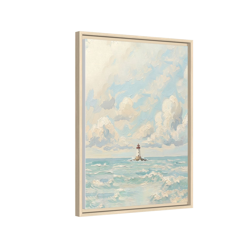 The Lighthouse - Print on Canvas with Wooden Frame