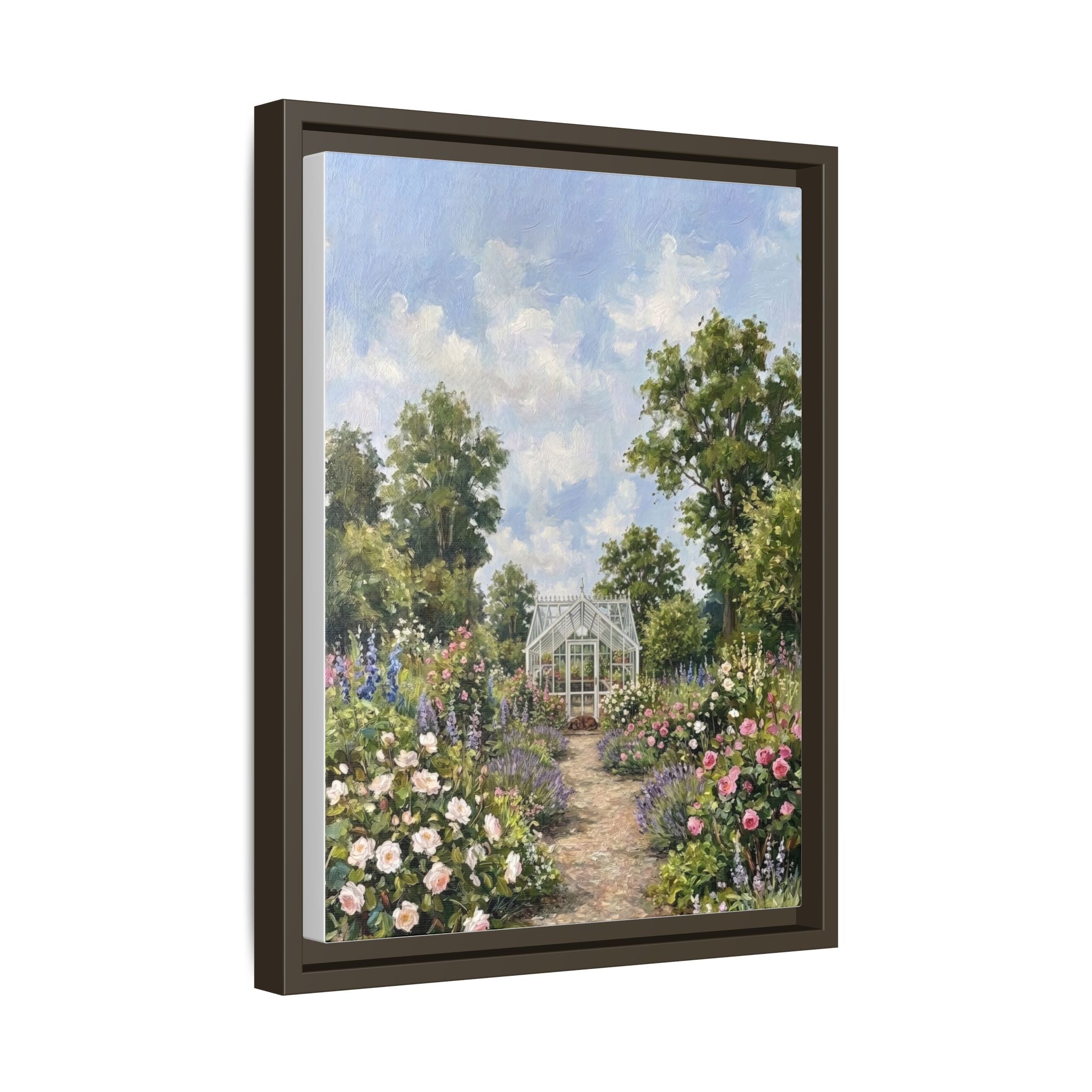 The Walled Garden - Print on Canvas with Wooden Frame