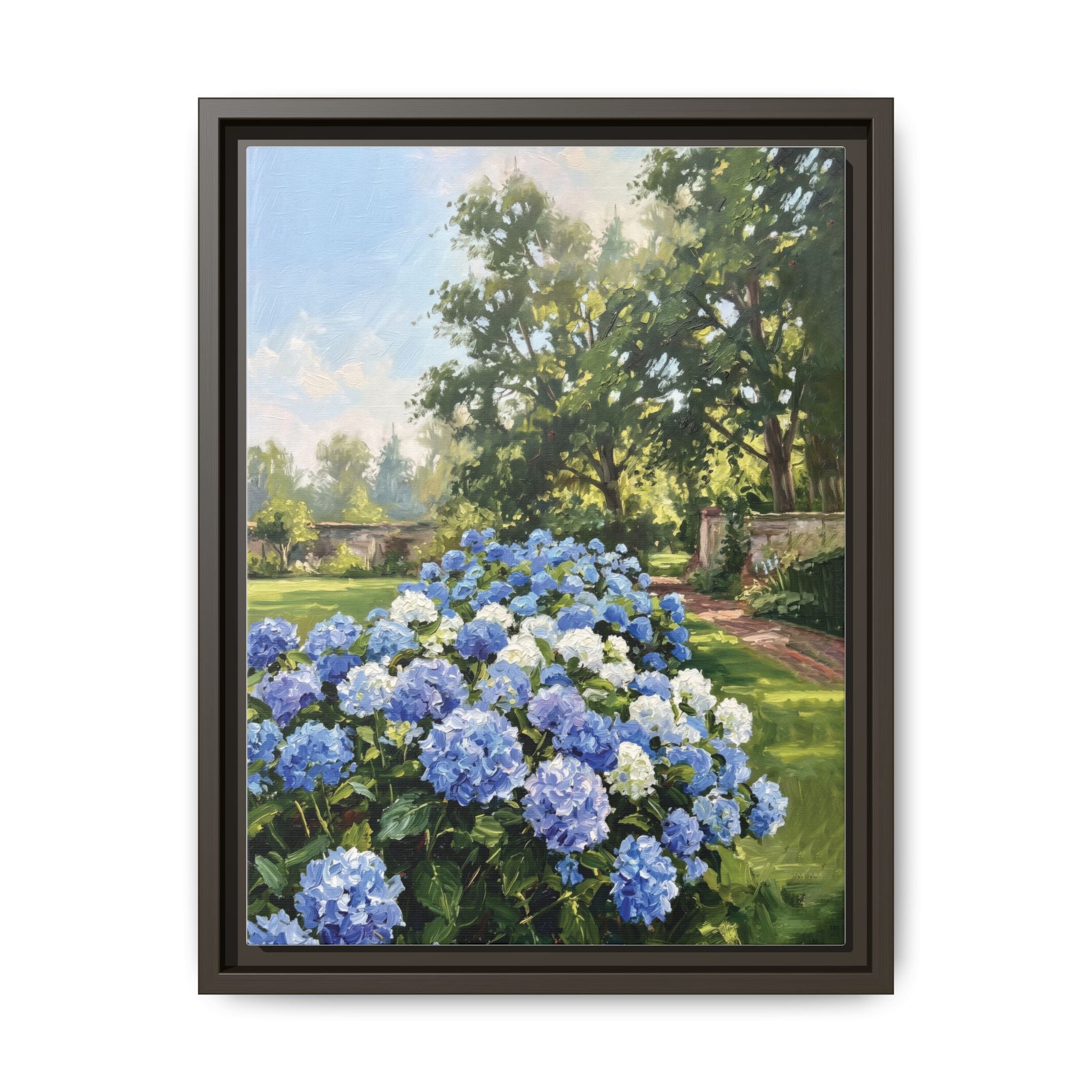 Hydrangeas - Print on Canvas with Wooden Frame