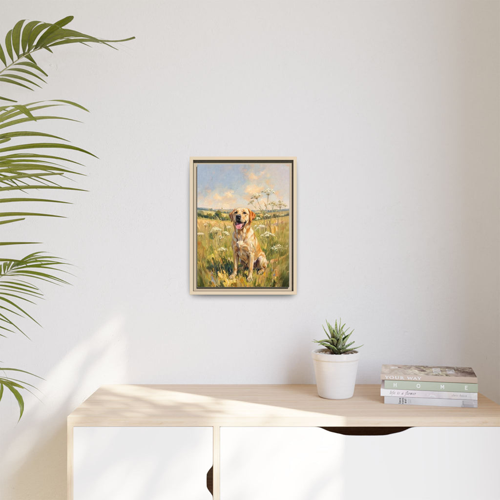 The Labrador - Print on Canvas with Wooden Frame