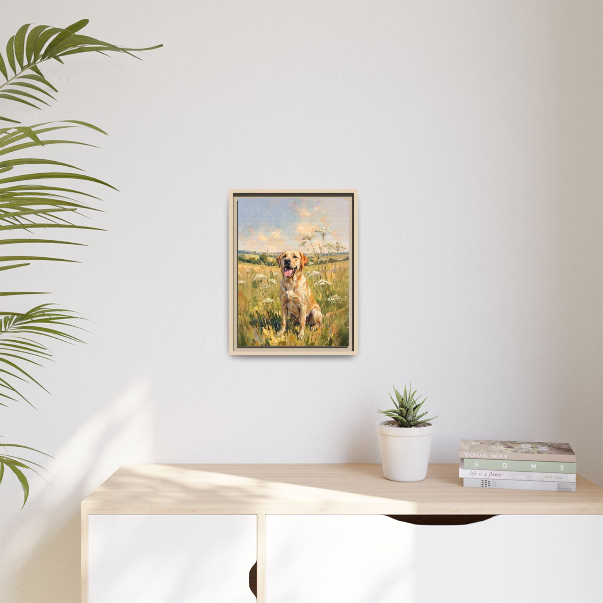 The Labrador - Print on Canvas with Wooden Frame