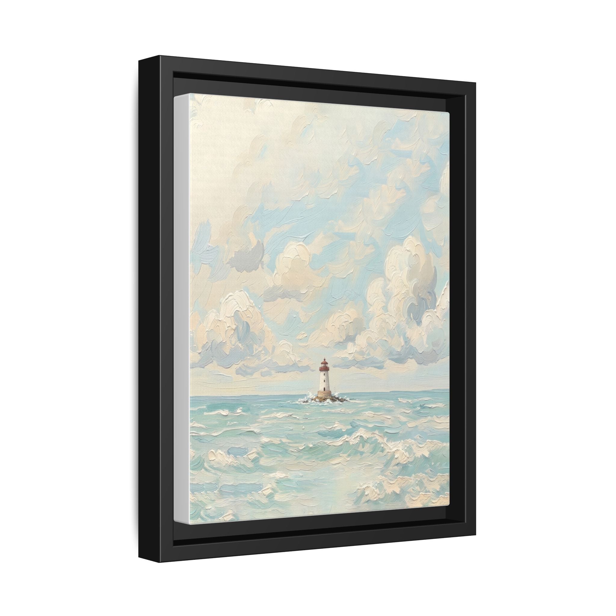 The Lighthouse - Print on Canvas with Wooden Frame