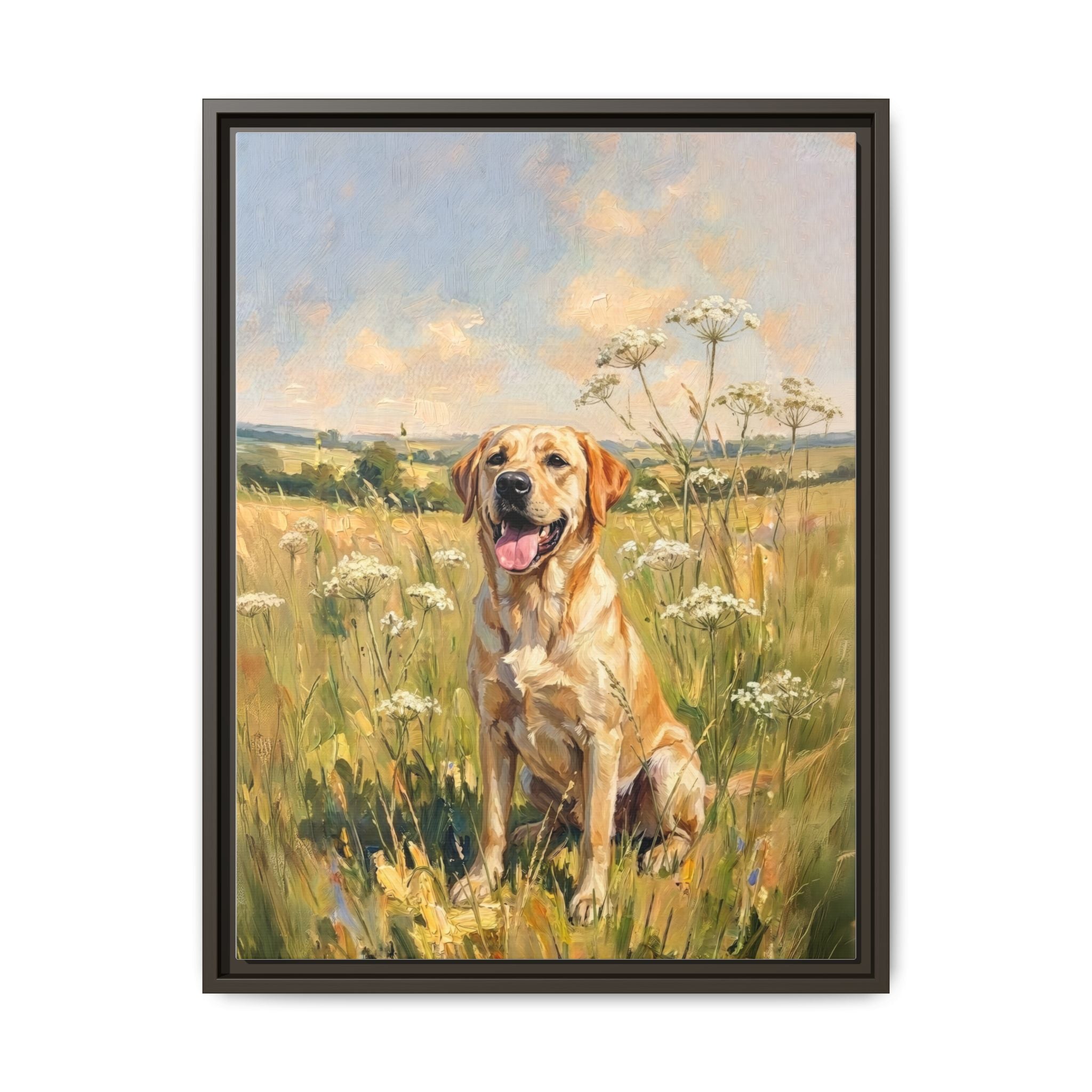 The Labrador - Print on Canvas with Wooden Frame