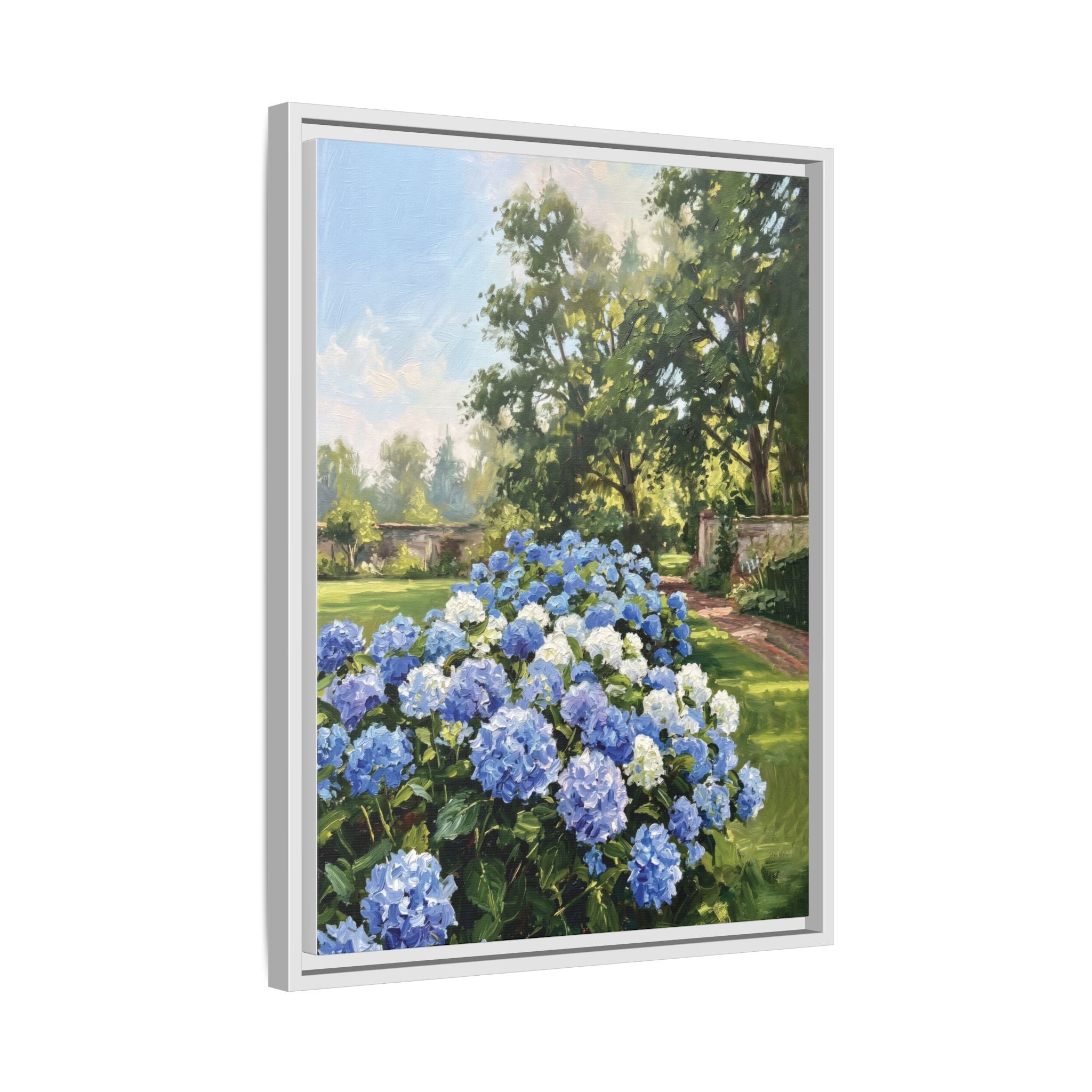 Hydrangeas - Print on Canvas with Wooden Frame