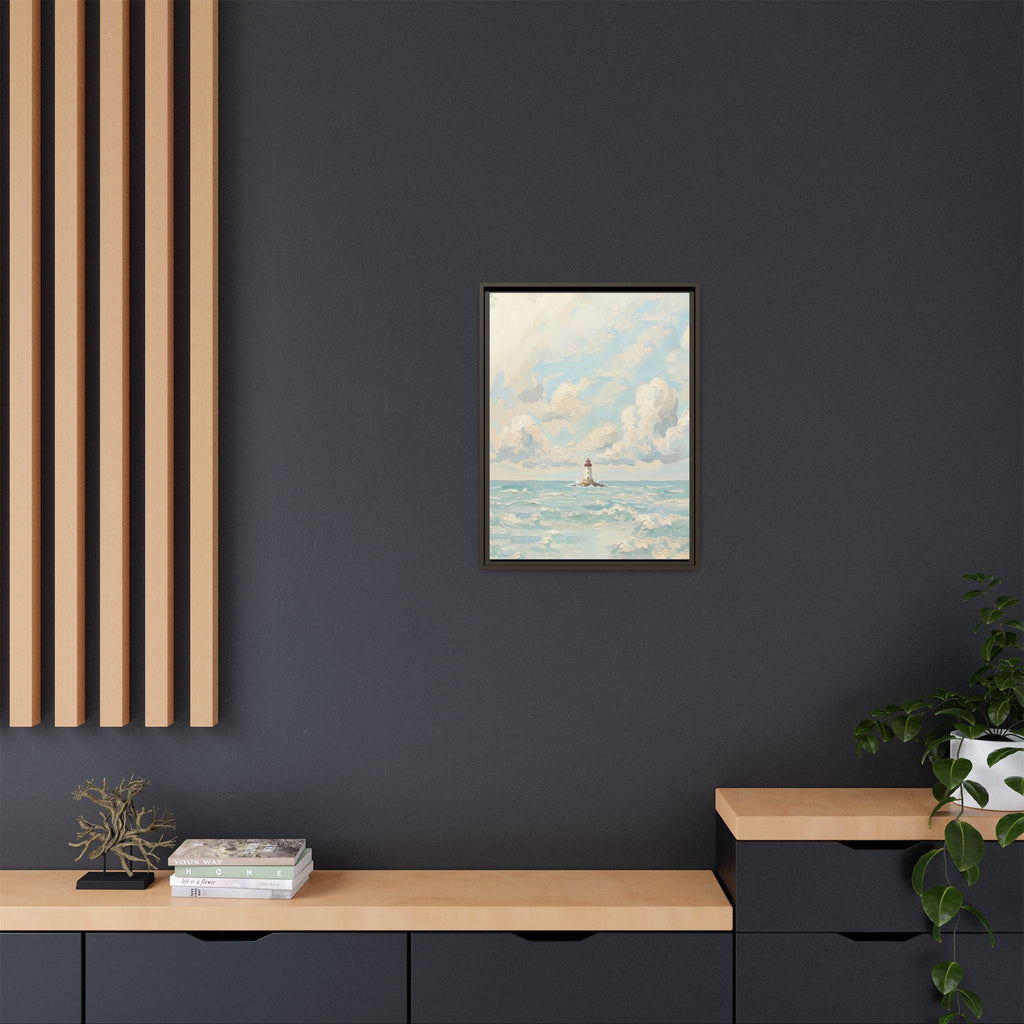 The Lighthouse - Print on Canvas with Wooden Frame