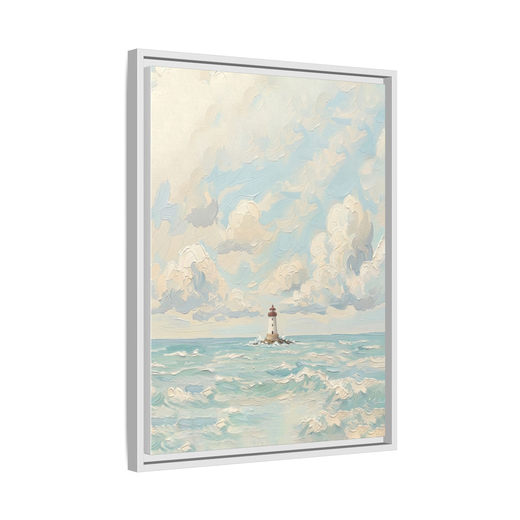 The Lighthouse - Print on Canvas with Wooden Frame