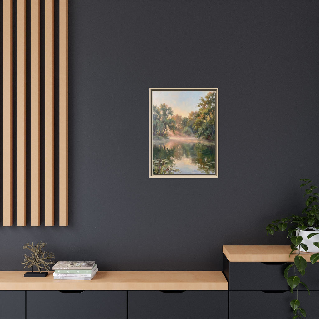 The Lily Pond - Print on Canvas with Wooden Frame