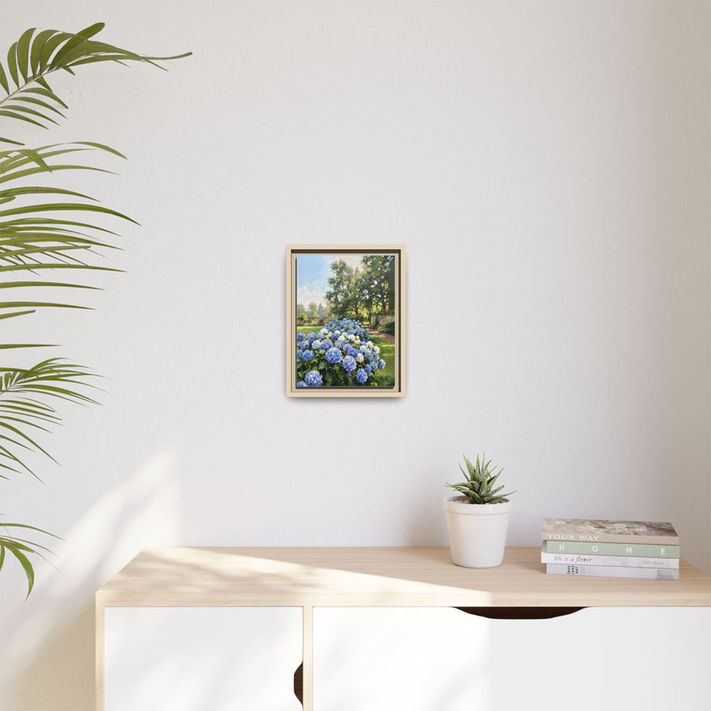 Hydrangeas - Print on Canvas with Wooden Frame