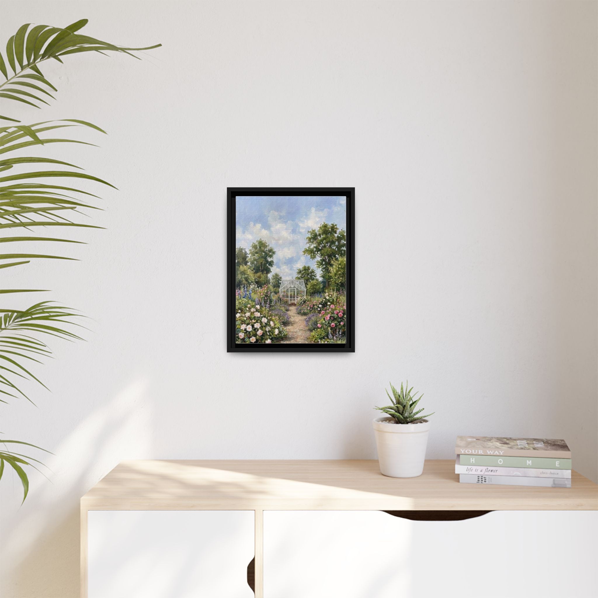 The Walled Garden - Print on Canvas with Wooden Frame