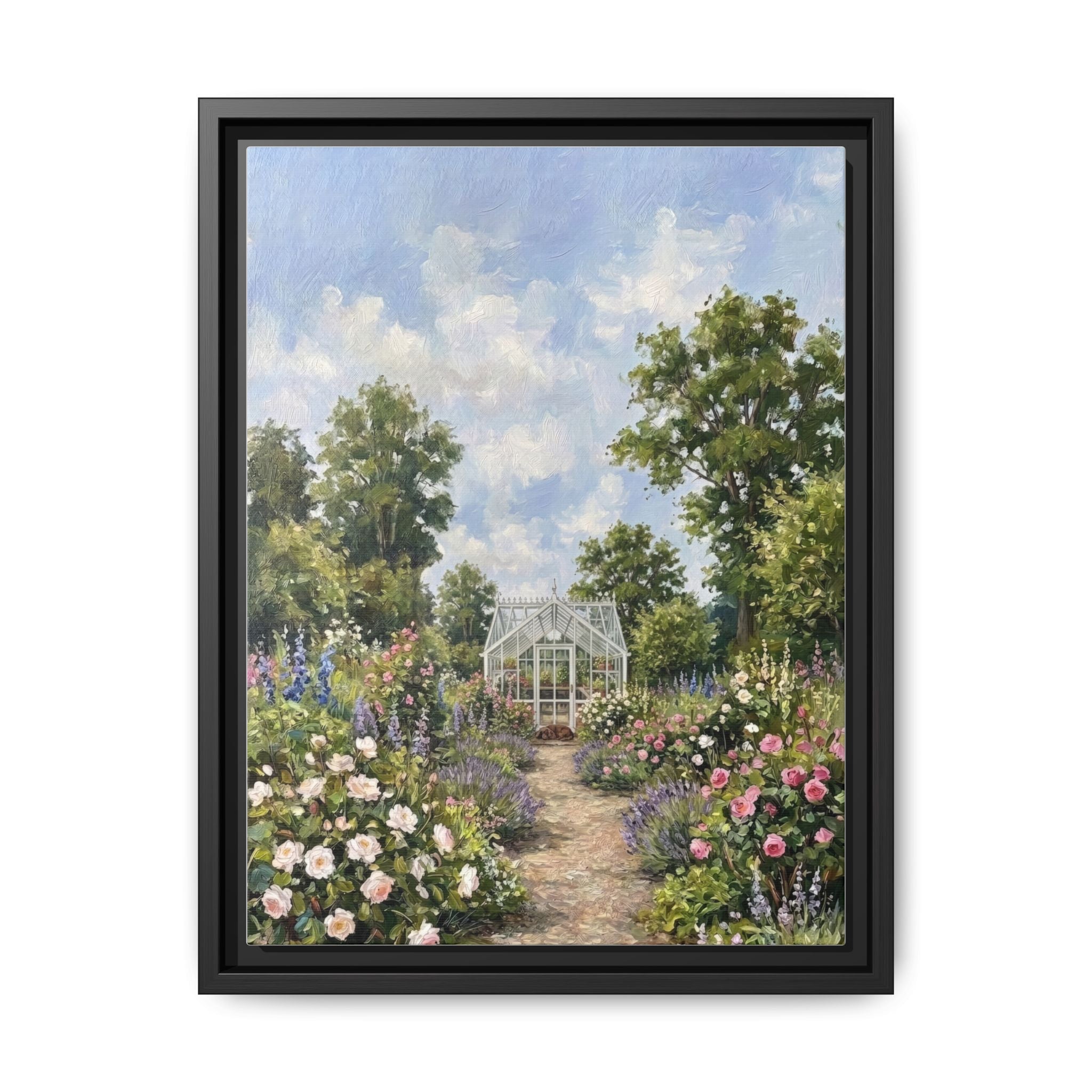 The Walled Garden - Print on Canvas with Wooden Frame