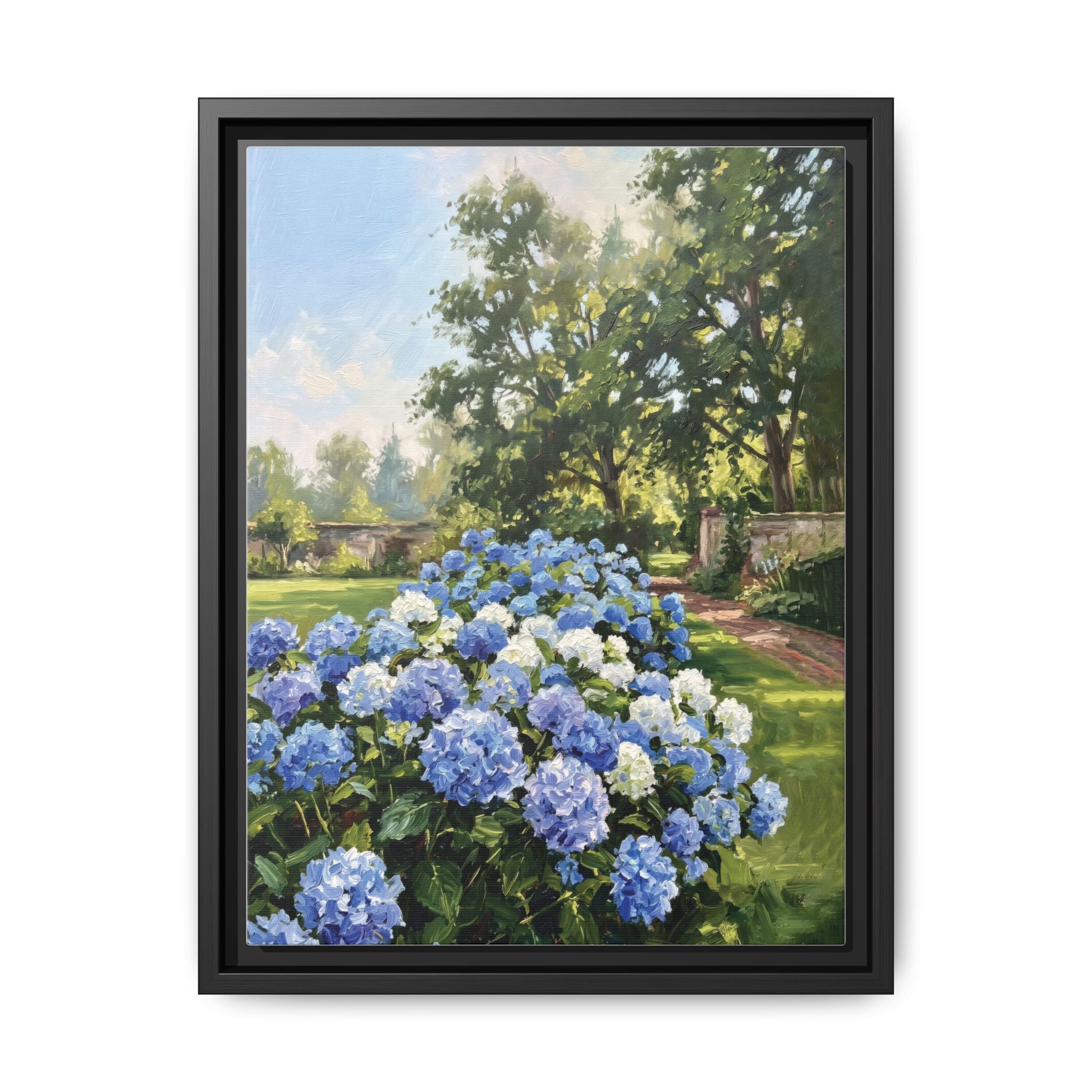 Hydrangeas - Print on Canvas with Wooden Frame