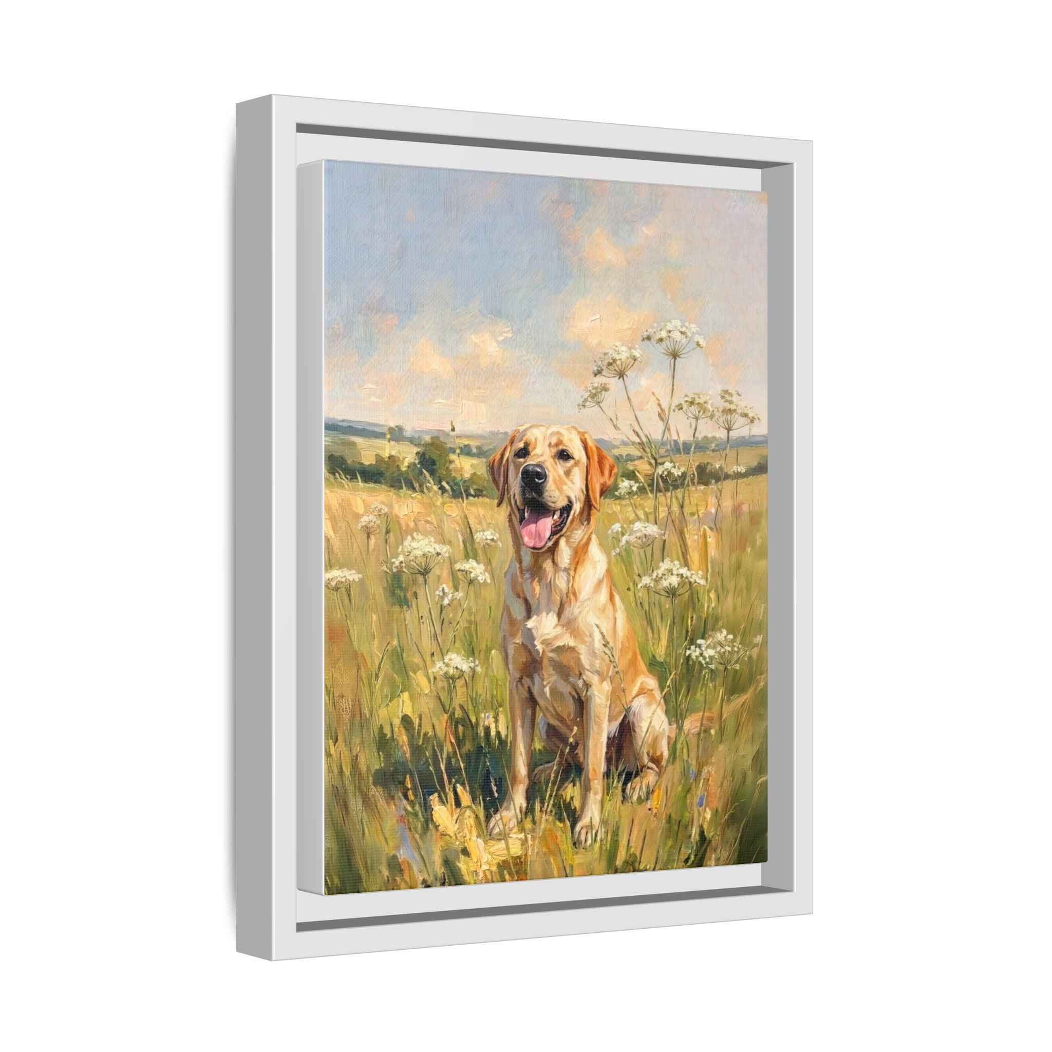The Labrador - Print on Canvas with Wooden Frame