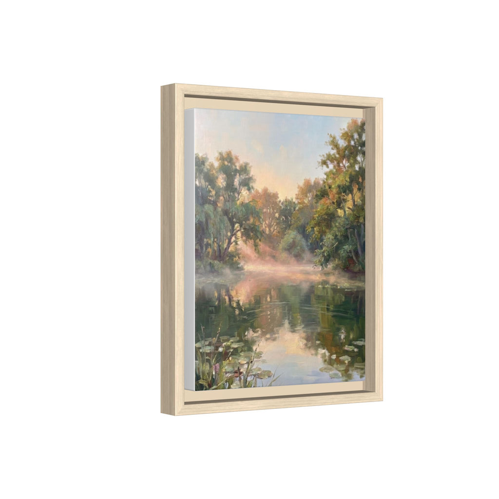 The Lily Pond - Print on Canvas with Wooden Frame