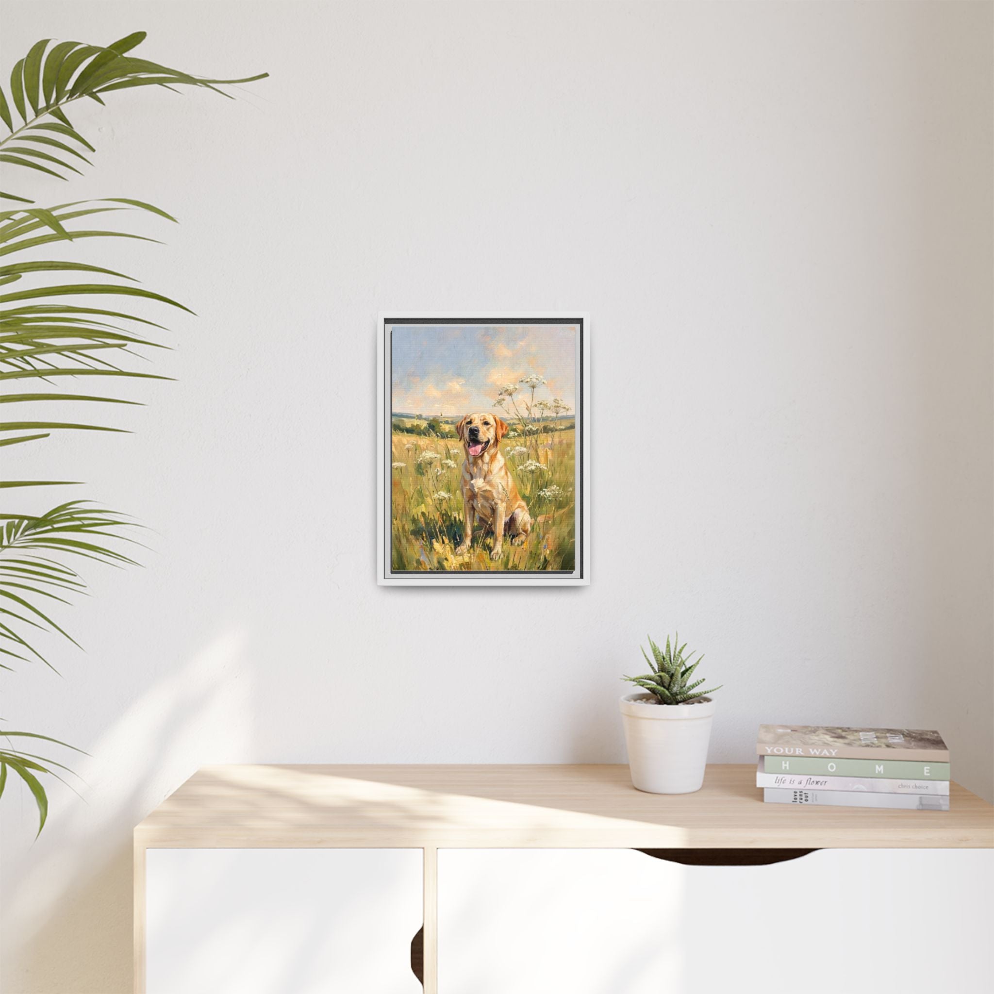 The Labrador - Print on Canvas with Wooden Frame