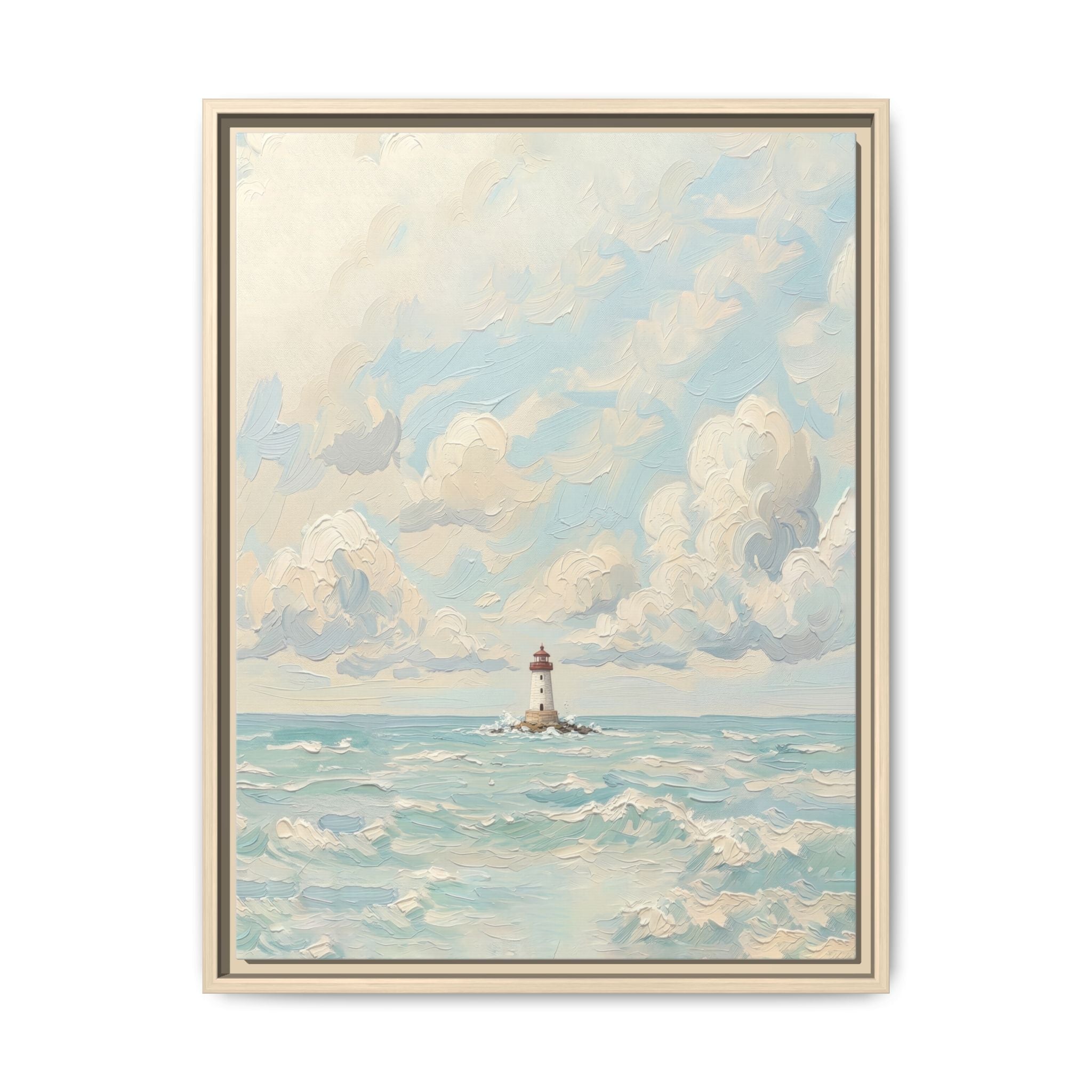 The Lighthouse - Print on Canvas with Wooden Frame