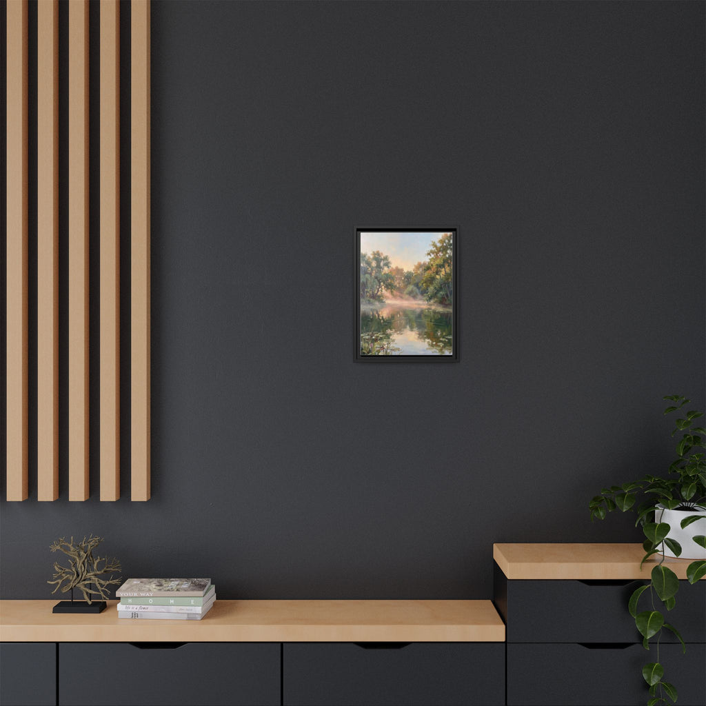 The Lily Pond - Print on Canvas with Wooden Frame