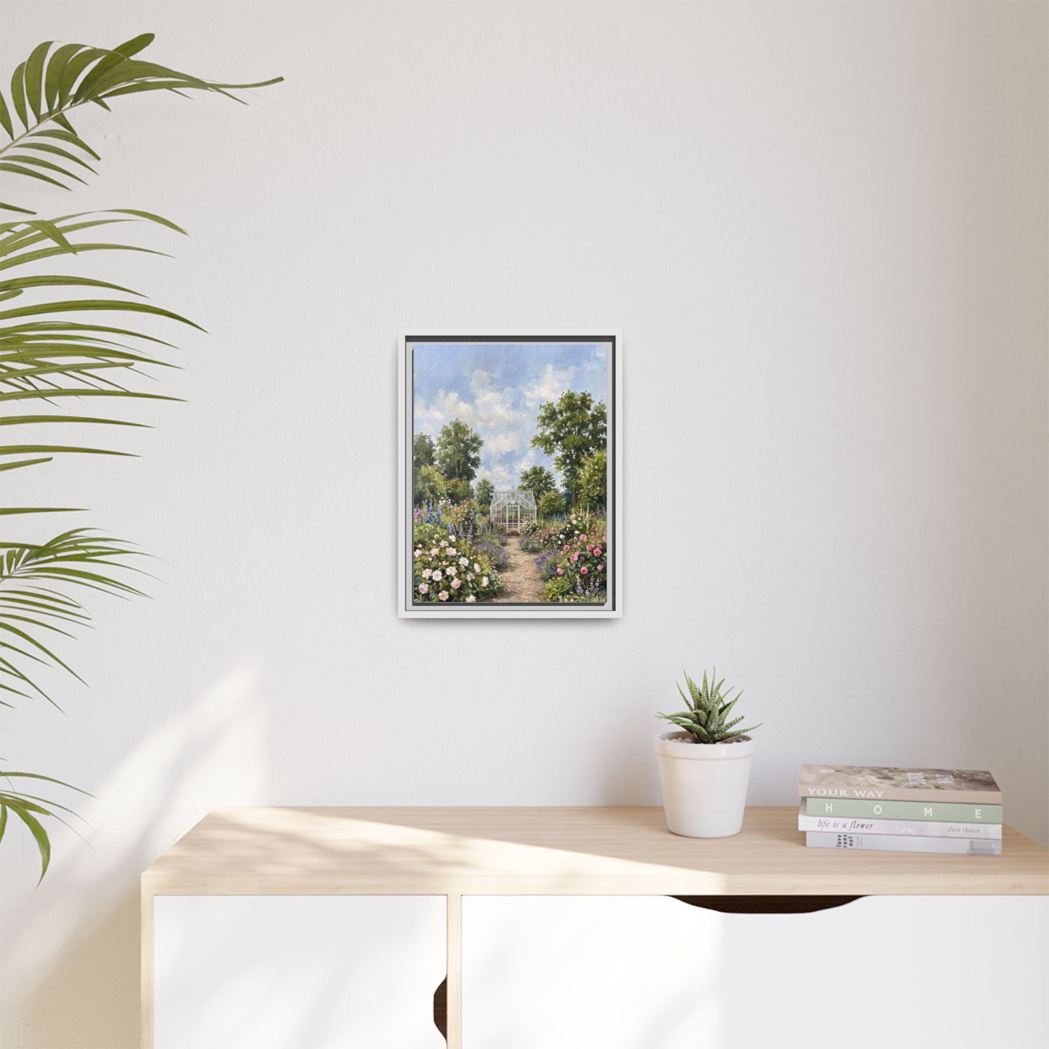 The Walled Garden - Print on Canvas with Wooden Frame