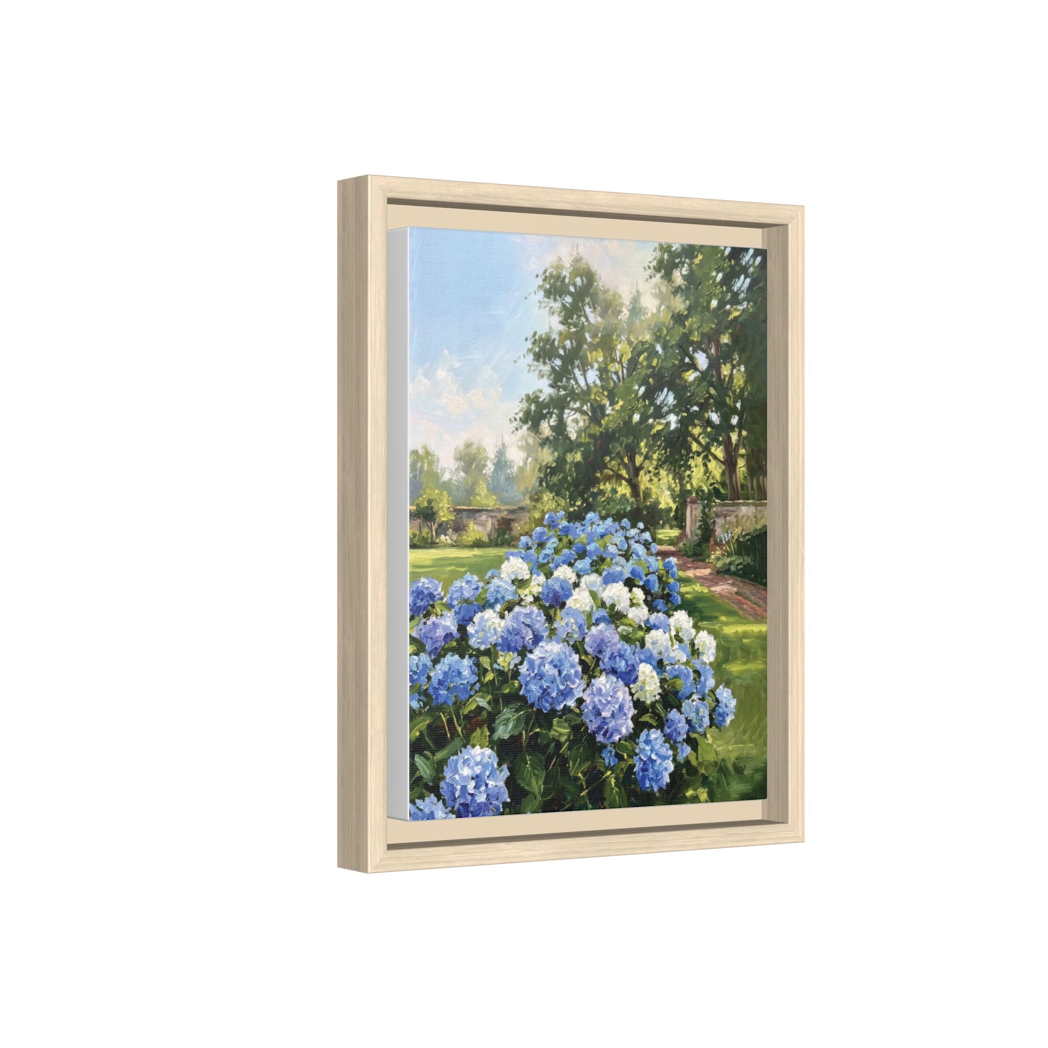 Hydrangeas - Print on Canvas with Wooden Frame
